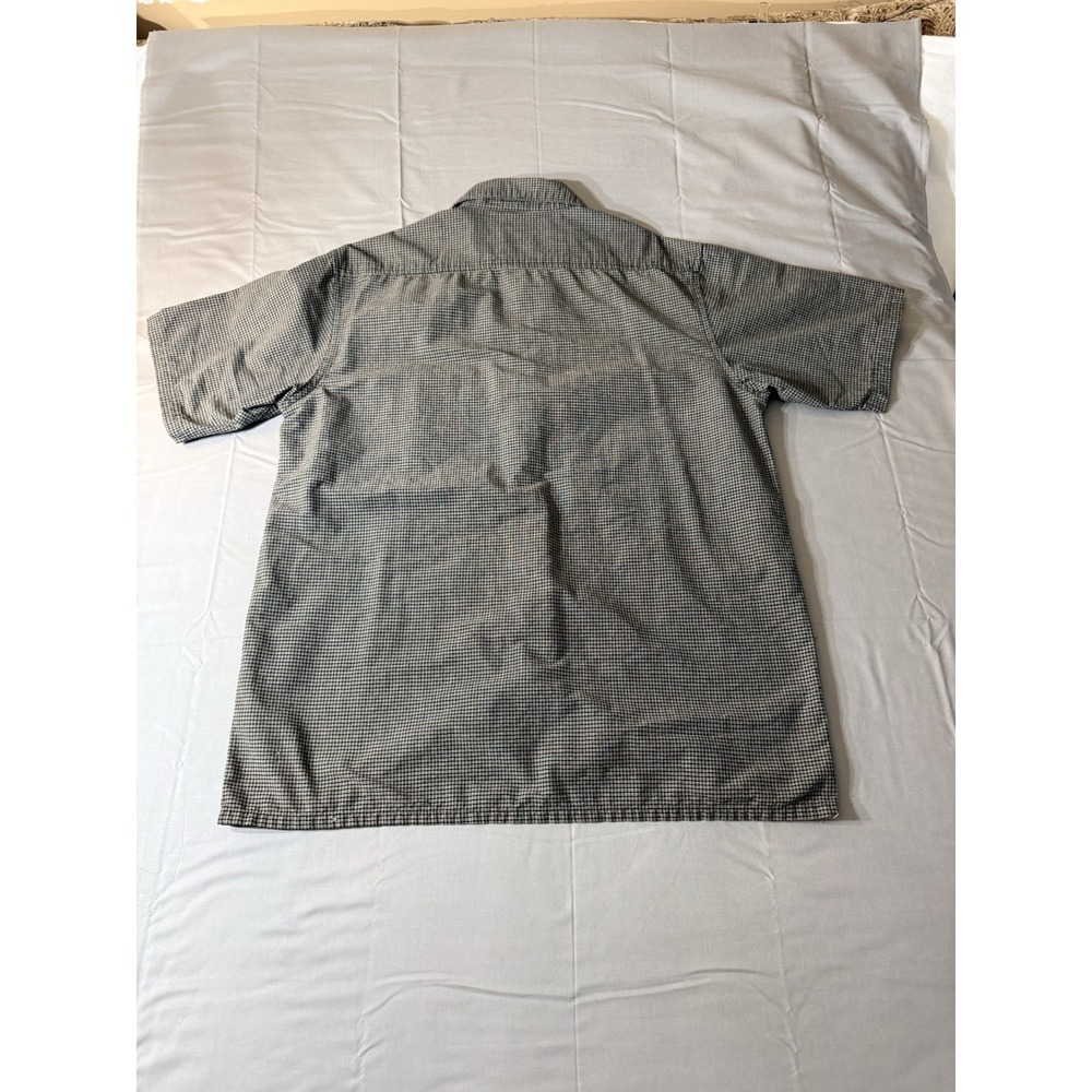 Dickies Genuine Shirt Large Black Check Cotton Classic Fit Logo Patch Button Up